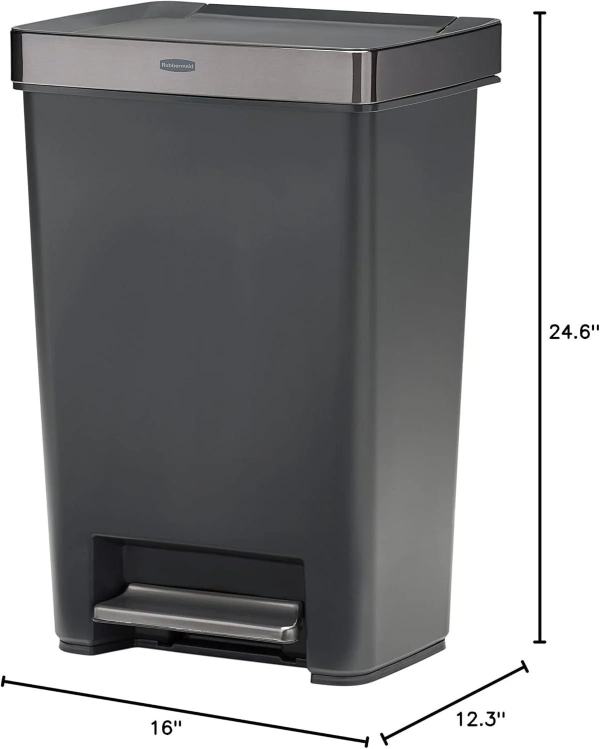 13 Gallon Step-On Trash Can for Home and Kitchen, Hands-Free Garbage Bin