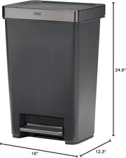 View 13 Gallon Step-On Trash Can for Home and Kitchen, Hands-Free Garbage Bin image 6