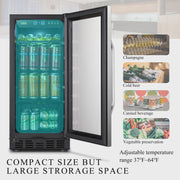 View Lanbo 76 Cans Under Counter Compressor Beverage Cooler Refrigerator, 15 inch Width image 2