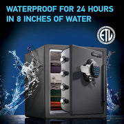 View 1.23 Cu Ft Waterproof and Fireproof Digital Safe Box, Alloy Steel Security Safe for Home and Office image 3