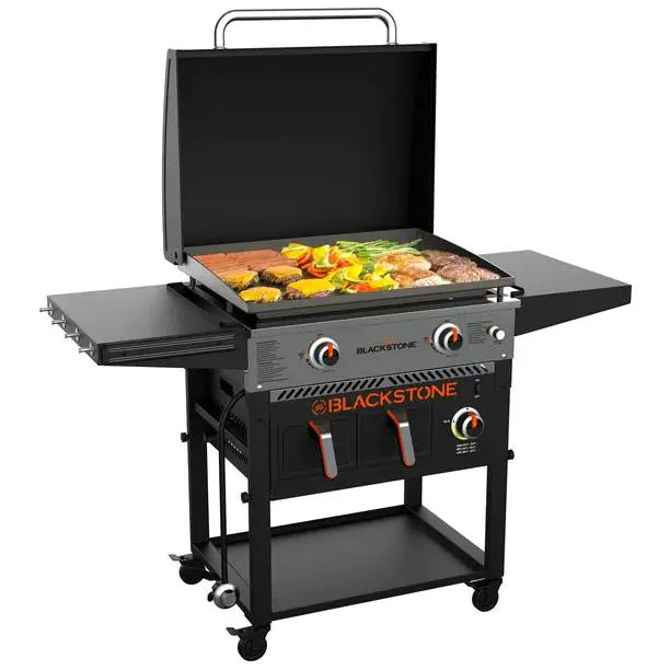 28-Inch 2-Burner Griddle with Electric Air Fryer and Hood