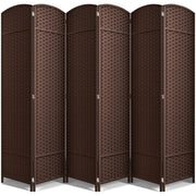 View 6 Panel Room Divider, 6ft Tall Extra Wide Folding Privacy Screen with Hand-Woven Mesh Panels image 4