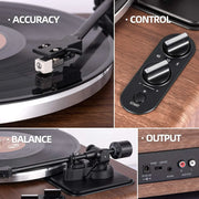 View High Fidelity Belt Drive Turntable with Built-in Speakers, Vinyl Record Player with Magnetic Cartridge, Bluetooth Playback and Aux-in Functionality, Auto Off image 2