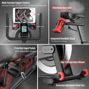 View Exercise bike - An indoor cycling bike with readable magnetic resistance and belt drive function image 4