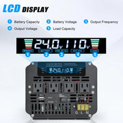 View 5000 Watt Power Inverter 12V to 110V 120V for Vehicle, Solar Inverter System, Heavy Duty, RV, Truck, Off Grid,Camping with 4 AC Outlets, LCD Display, Wireless Remote Control, Car Power Inverter image 3