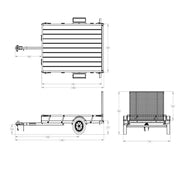 View Karavan 5 ft. x 8 ft. Wood Floor Utility Trailer w Sliding Rail System image 2