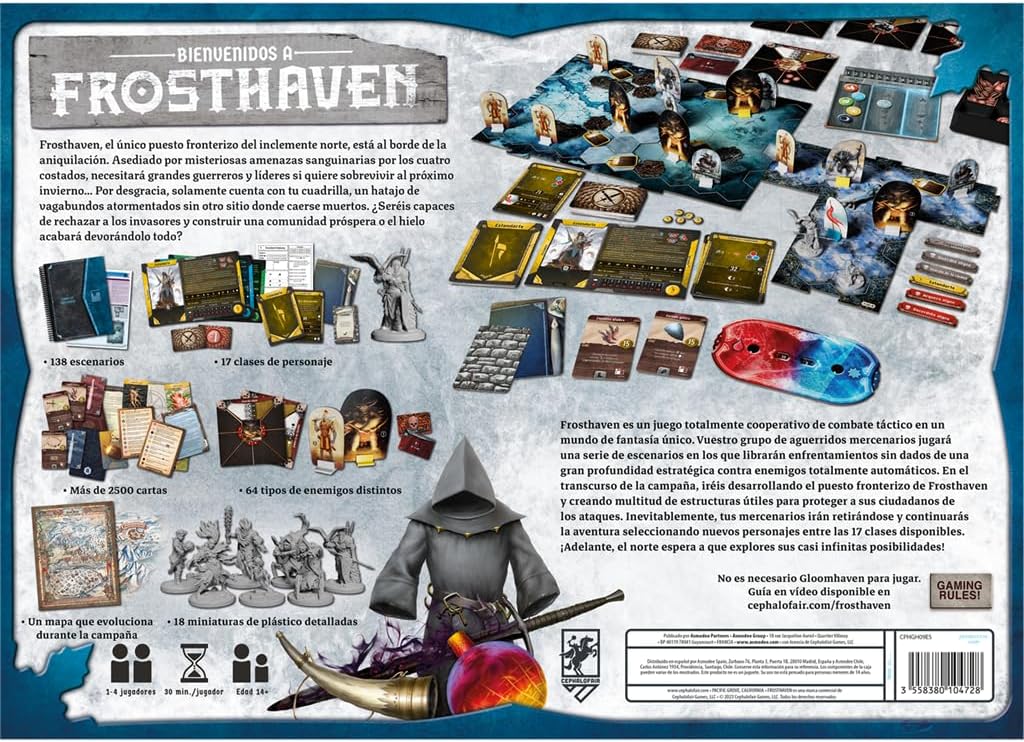 Cephalofair Games Frosthaven, Juego de Mesa cooperativo, de campaña ambientado en un Universo Helado, Desde 14 años, 1-4 Jugadores, 30 Minutos de