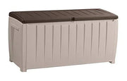 View Novel Plastic Deck Storage Container Box Outdoor Patio Furniture 90 Gal, Brown image 1
