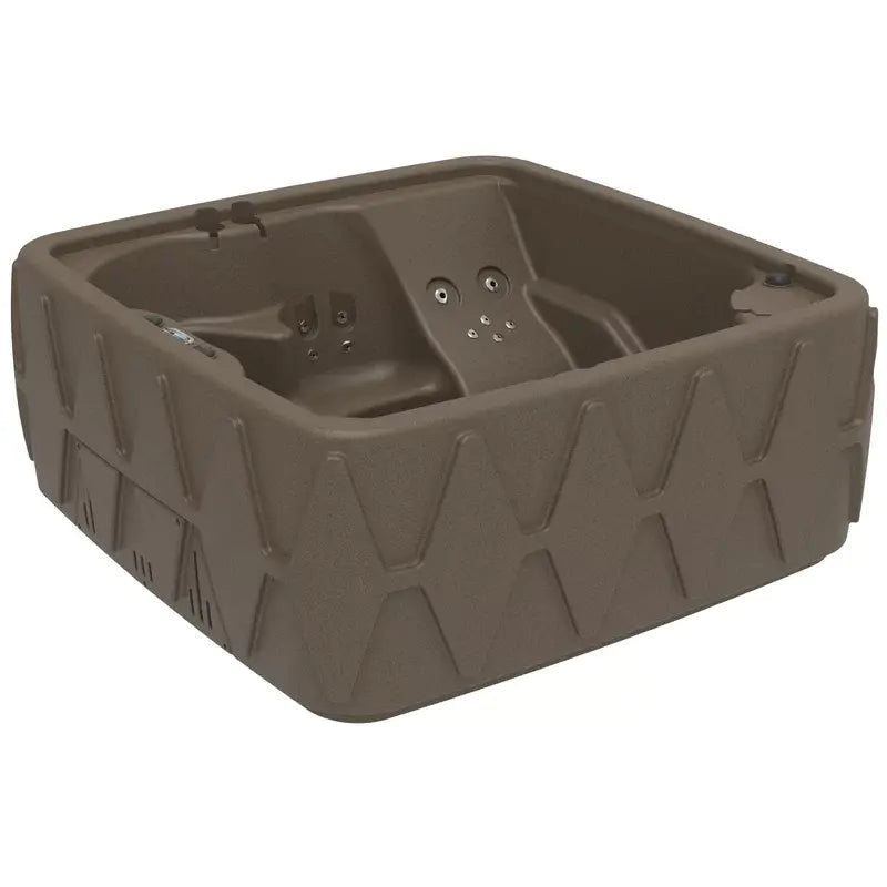 4-Person Square Plug-and-Play Hot Tub with Ozonator – 20 Stainless Steel Jets, LED Waterfall, 110V