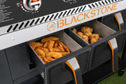 View Blackstone 1962 Air Fryer Combo & Two Burners Stainless Steel Gas Hood, Wheels, Two Side Shelf – Heavy Duty Outdoor Griddle Station for Backyard, Patio, 28 inch Black image 3
