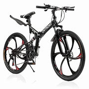 View 26-Inch Folding Mountain Bike for Adults, 21-Speed, Dual Suspension image 2