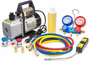 View Premium 4CFM Air Vacuum Pump HVAC A/C Refrigeration Kit AC Manifold Gauge Case Set R134a Tap w/Leak Detector and Carrying Tote Bag image 2