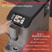 View Full Automatic Espresso Machine with Built-In Grinder & Milk Frother - FTF Touchscreen Coffee Maker for Latte/Cappuccino, 20 Bar Pressur & 1.5L... image 5