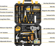 View DEKOPRO Tool Set：Tool Kit with 8V Cordless Drill,Tool Box with Drill,Hand Drill Set for Men & Women,Home Tool Kits for House Repair,Handyman,DIY 126 Piece image 2