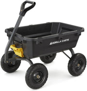 View 7-Cubic-Foot Poly Dump Garden Cart with No-Flat Tires, 1,200-Lb. Capacity, Black image 1