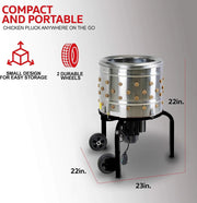 View 1 HP Electric Chicken Plucker, Stainless Steel, 120VAC, 280 RPM, 20-Inch Drum, 92 Soft Fingers image 5