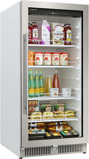 View 22" Wide 10.1 Cu. Ft. Commercial Beverage Merchandiser – Stainless Steel, Temp Alarm, Reversible Door image 4