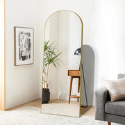 View 64x21 Full Length Floor Mirror, Large Full Body Aluminum Alloy Frame Standing Mirror with Stand and Wall Mount Option image 4