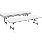 View 4-Pack Commercial 8-Ft. Folding Tables, Stacking, White image 3