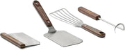View 4-piece frying pan set - includes frying pan spatula, workbench scraper, fish spatula and pigtail flipper - brown linen micro-carbon fiber handle image 1
