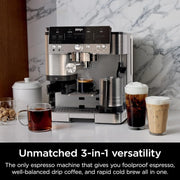 View Italian coffee machine, drip coffee machine, rapid cold brew coffee machine, integrated grinder, hand-free milk frother, equipped with a strike plate, water filter, cleaning sheet, descaling agent image 4