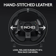 View Drive Force racing car steering wheel and pedals, real force feedback function, stainless steel shift paddles, leather steering wheel cover suitable for Xbox Series X|S, Xbox One, PC and Mac - Black image 4
