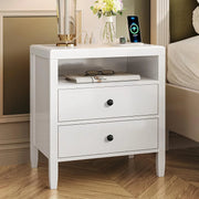 View Modern bedside table with black metal finish - 2-piece set image 4