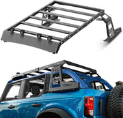 View Full Size Roof Rack Cargo Basket Compatible with 2010-2024 Toyota 4Runner 5th Gen with 4 Lights, Overland Rooftop Luggage Storage Holder, Platform Style Cargo Carrier for Outdoors Gear image 2
