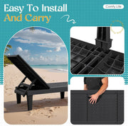 View Outdoor Chaise Lounge Chair Set of 2 for Patio Poolside, Waterproof & Adjustable & Easy Assembly Sun Lounger for Outside Deck, Pool, Beach, Black image 4