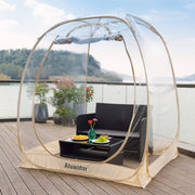 View Pop-up bubble tent - Large extra-large rainproof shelter - Warm camping tent - Winter tent - Light gray image 4