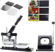 View DIY Fridge Magnet Badge Maker Kit Button Badge Machine with Paper Cutter & 100pcs Components - Create Custom Photo Magnets, Badges & Stickers for Home, Office Or Gifts 80 * 53cm image 1
