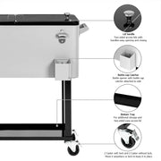 View Portable 80 Quart Rolling Ice Chest with Shelf image 4