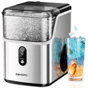 View Desktop ice machine, pebble-style ice machine with 35 pounds/24-hour soft ice function, automatic cleaning sonic ice machine with ice scoop and ice box, granular ice machine (in stainless steel) suitable for home/kitchen/office image 1