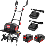 View 40V 12-inch Cordless Garden Tiller, Battery Powered Garden Cultivator, 2 * 4.0Ah Battery and Fast Charger Included image 1