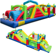 View Inflatable Obstacle Course Bounce House, Kids Huge Sectional Bouncy Castle with Dual Slides, Tunnels, Bounce Area, Climbing, Obstacles, Playhouse for Kids Indoor Outdoor Birthday Party Gift image 1