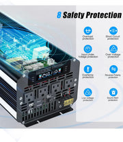 View 5000 Watt Power Inverter 12V to 110V 120V for Vehicle, Solar Inverter System, Heavy Duty, RV, Truck, Off Grid,Camping with 4 AC Outlets, LCD Display, Wireless Remote Control, Car Power Inverter image 4