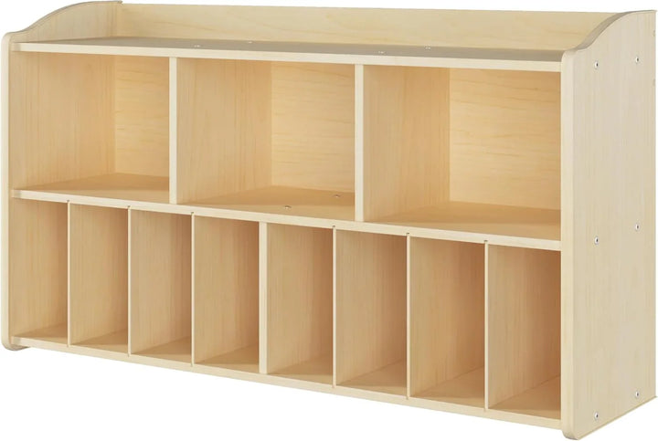 Foundations Wall- Mounted Diaper Organizer for Daycares, 3 Large & 8 Small Storage Compartments, Wood Construction, Maximum Durability