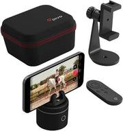 View Equestrian silver base set, automatic facial recognition, body recognition, horse mobile tracker, AI-driven 360-degree rotation function, remote control video recording device without manual operation, suitcase and tripod image 1