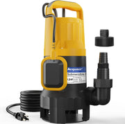 View 3/4HP Submersible Sewage Effluent Pump, Cast Iron, 115V 6400 GPH Automatic Tethered Float Switch, Sump Pump for Sump Basin, Basement, Residential Sewage, 2'' NPT Discharge image 2