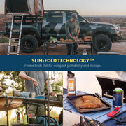 View Outdoor chef station | Portable folding kitchen table, equipped with a soft-shell sink, heat-resistant tabletop and telescopic lamp pole, ideal for camping trips image 2