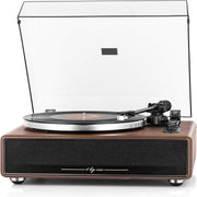 View High Fidelity Belt Drive Turntable with Built-in Speakers, Vinyl Record Player with Magnetic Cartridge, Bluetooth Playback and Aux-in Functionality, Auto Off image 1