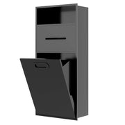 View 6.2 Gallon Bathroom Trash Can Tilt Out Trash Bin Cabinet, Hidden Trash Can Cabinet Recessed Wall Mounted Stainless Steel with Toilet Paper Holder for Bathroom/Bedroom/Office/Kitchen, Black image 4