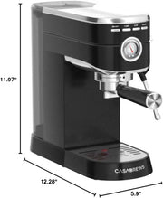 View Espresso Machine 20 Bar, Compact Espresso Maker with Steam Milk Frother, Stainless Steel Coffee Machine with 34oz Removable Water Tank for Cappuccino, Latte, Silver image 3