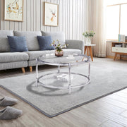 View A round coffee table with a metal frame, the surface is made of chrome-plated acrylic glass. image 4