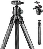 View Hunting tripod, equipped with 44mm ball head and Aka Swiss and Picatinny adapters, 62.2-inch heavy-duty stable tripod, suitable for shooting, hunting and outdoor activities image 2