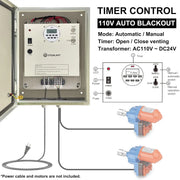 View Electrically controlled timer for greenhouse roller shutters (for ventilation) uses an AC 110V to DC 24V transformer for timing control, enabling the opening or closing of the side top curtains of the greenhouse薄膜. image 2