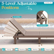 View Outdoor Chaise Lounge Chair Set of 2 for Patio Poolside, Waterproof & Adjustable & Easy Assembly Sun Lounger for Outside Deck, Pool, Beach, Black image 3