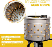 View 750W Chicken Plucker Poultry De-Feather Remover with 92 Soft Fingers Feather Plucking Machine 20" Drum Stainless Steel image 2