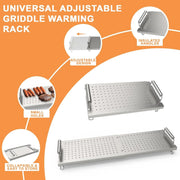 View Adjustable baking pan heating/cooling rack, suitable for Blackstone baking pan accessories, with dimensions of 17 inches, 22 inches, 28 inches, 36 inches. Universal stainless steel heating tray/heating rack shelf/heater image 2