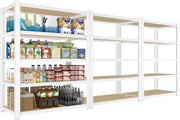 View 28-inch wide x 12-inch deep x 59-inch high closet storage rack - 5 layers of white metal connected shelves, adjustable heavy-duty garage shelves, practical shelf-style storage rack for kitchen storage, 4-piece set image 4